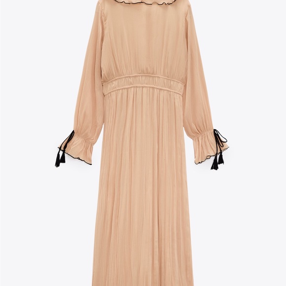 Zara RUFFLED DRESS WITH BOWS - Picture 4 of 6